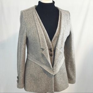 Anthropologie large sweater blazer long neutral
